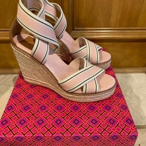 Tory Birch Pink Strappy Wedges